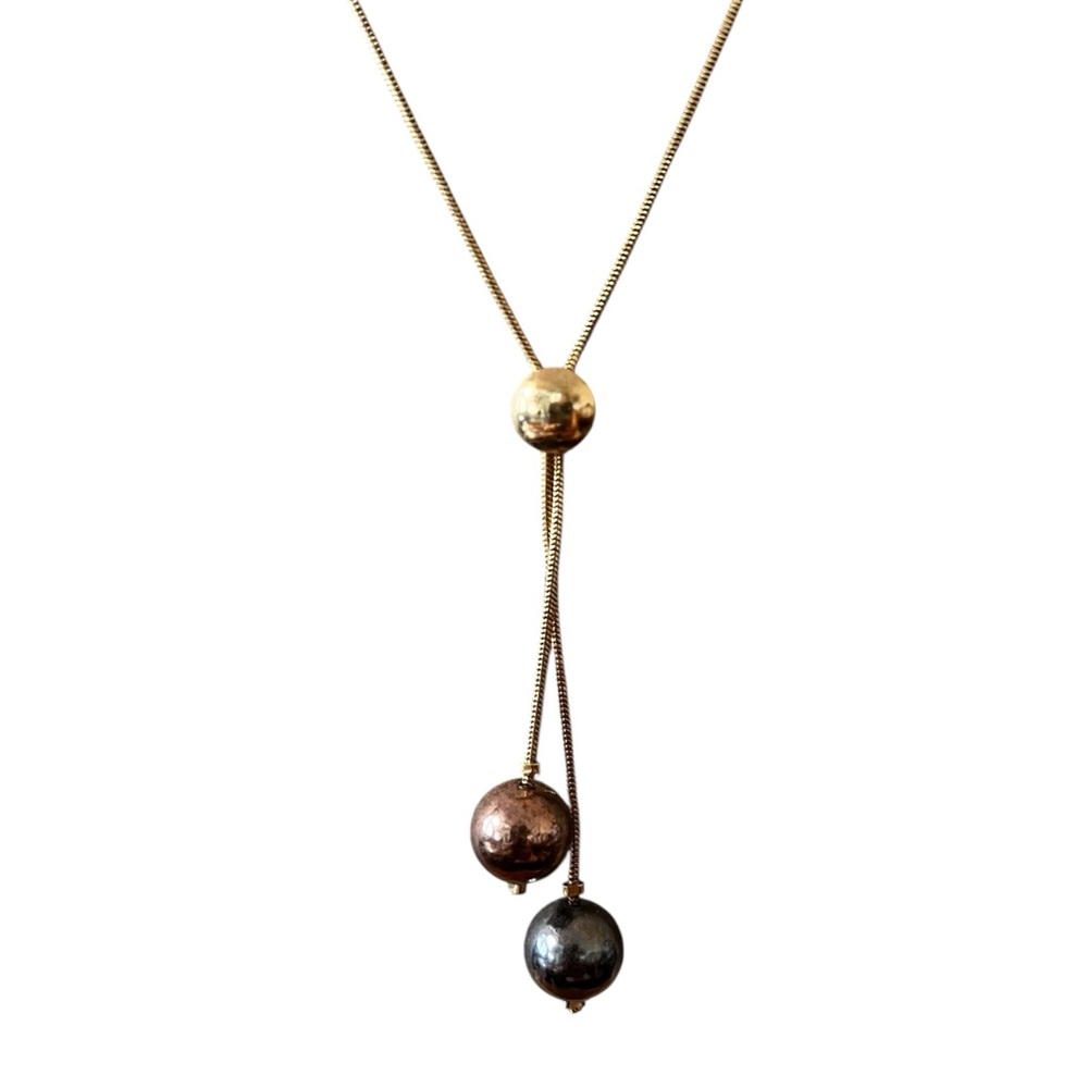 Vintage Beatrix BJ 18K Gold Plated Necklace 1970s 1980s Costume Jewelry 11"